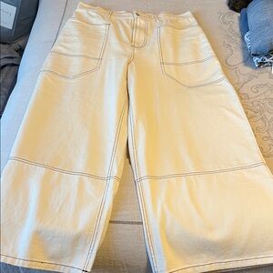 Heyson Cream Cropped Wide Leg Pants